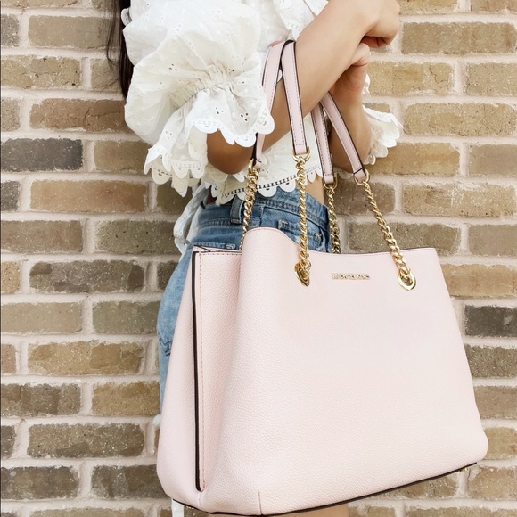 Michael Kors large chain tote pebbled leather - Picture 5 of 16